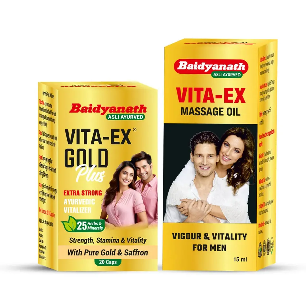 Baidyanath Vita-Ex Gold + Vita-Ex Massage Oil Combo