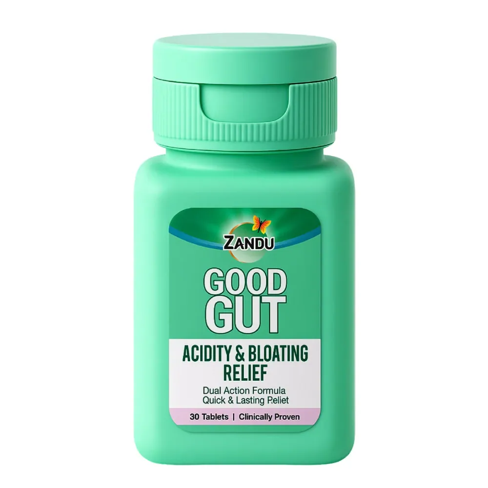 Zandu Good Gut Acidity & Bloating Relief Tablets